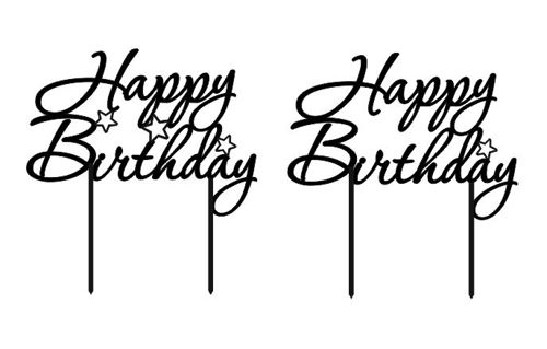طرح برش لیزری تولدت چوبی کیک تزئینی - laser cut happy birthday wooden cake topper ve - برای دستگاه CNC چوب و لیزر (سی ان سی)