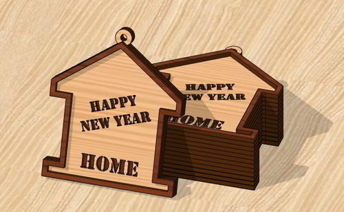 طرح برش لیزری برچسب هدیه سال نو مبارک - laser cut happy new year gift tag ve - برای دستگاه CNC چوب و لیزر (سی ان سی)