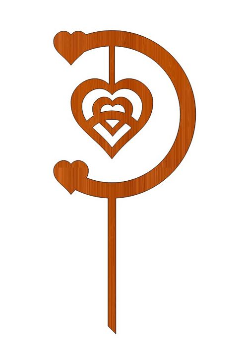 طرح برش لیزری روز ولنتاین مبارک عشق کیک چوبی - laser cut happy valentines day love wood cake topper ve - برای دستگاه CNC چوب و لیزر (سی ان سی)