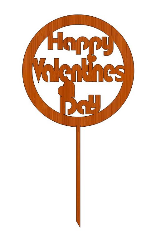طرح برش لیزری روز ولنتاین چوبی عشق قلب کیک روی - laser cut happy valentines day wooden love heart cake topper ve - برای دستگاه CNC چوب و لیزر (سی ان سی)