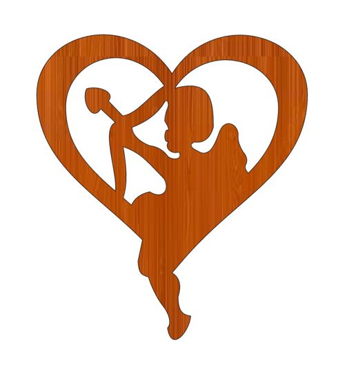 طرح برش لیزری قلب و فرشته چوبی - laser cut heart and angel wooden cutout ve - برای دستگاه CNC چوب و لیزر (سی ان سی)
