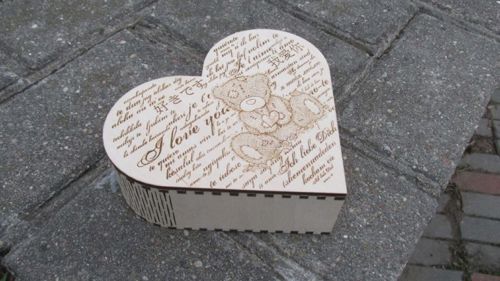 طرح جعبه هدیه قلب برش لیزری با لولای لولا - laser cut heart gift box with hinge - برای دستگاه CNC چوب و لیزر (سی ان سی)
