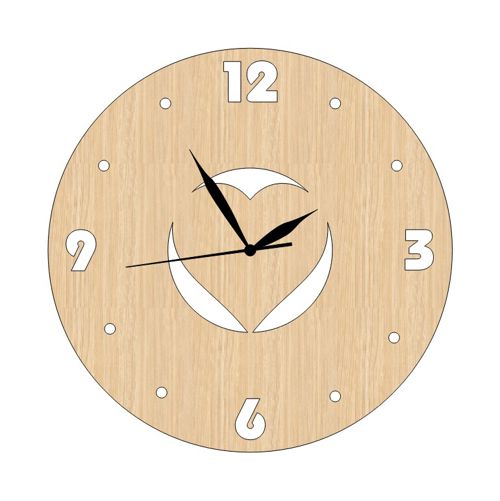 طرح laser-cut-heart-shaped-wood-wall-clock-8-march-international-womens-day-ve