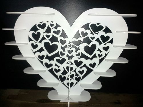 طرح برش لیزری شکل قلب قفسه - laser cut heart shapes shelf ve - برای دستگاه CNC چوب و لیزر (سی ان سی)