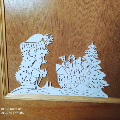 طرح برش لیزری جوجه تیغی تزئین تزئین - laser cut hedgehog decoration - برای دستگاه CNC چوب و لیزر (سی ان سی)