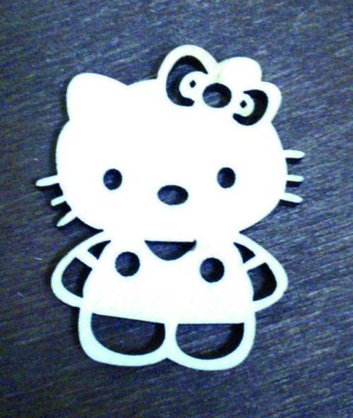 طرح برش لیزری hello kitty cat cutout - laser cut hello kitty cat cutout ve - برای دستگاه CNC چوب و لیزر (سی ان سی)