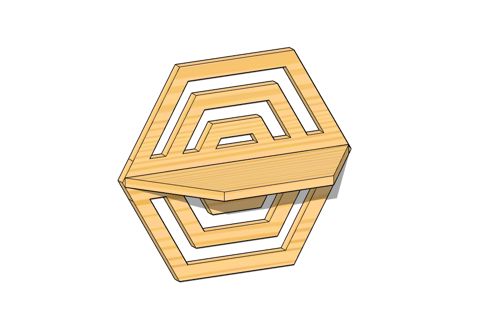 طرح قفسه چوبی شش ضلعی برش لیزری هنر - laser cut hexagonal wooden shelf wall art - برای دستگاه CNC چوب و لیزر (سی ان سی)