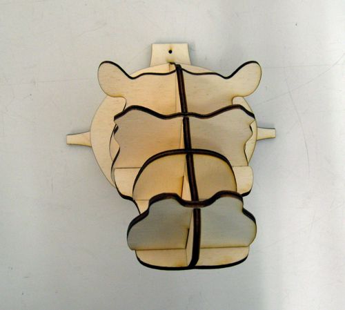 طرح برش لیزری سر اسب کوهی دیوار تزئین سر حیوان غنائم - laser cut hippo head wall decor animal head trophy - برای دستگاه CNC چوب و لیزر (سی ان سی)