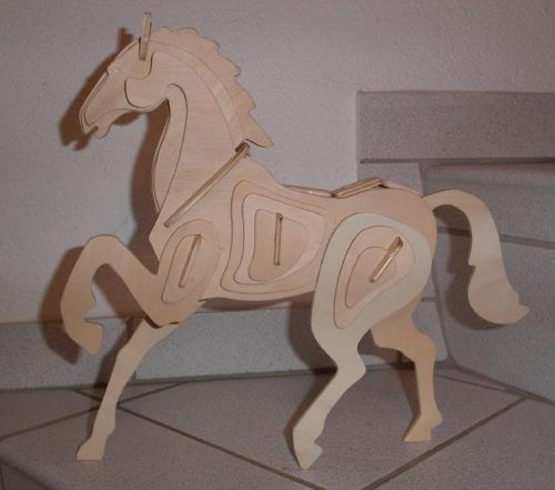 طرح پازل سه بعدی اسب برش لیزری میلی متری - laser cut horse 3d puzzle 2mm - برای دستگاه CNC چوب و لیزر (سی ان سی)