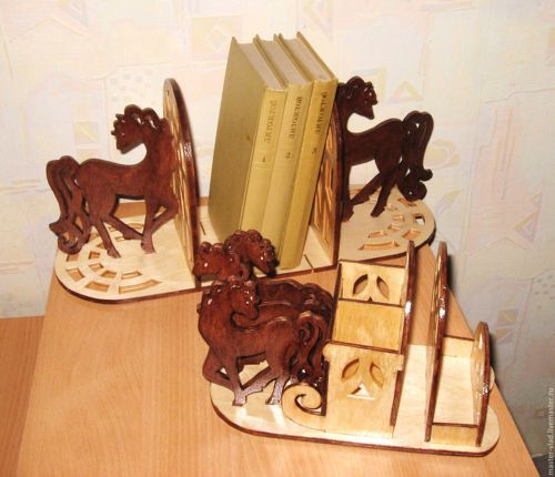 طرح مدل جای کتاب اسب برش لیزری - laser cut horse bookend organizer model - برای دستگاه CNC چوب و لیزر (سی ان سی)