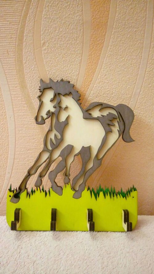 طرح جاکلیدی اسب برش لیزری هزینه - laser cut horse keys holder ve - برای دستگاه CNC چوب و لیزر (سی ان سی)