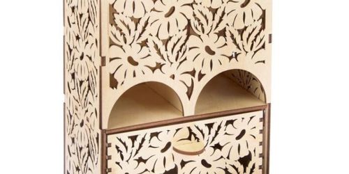 طرح برش لیزری خانه برای چای بابونه - laser cut house for tea camomiles - برای دستگاه CNC چوب و لیزر (سی ان سی)