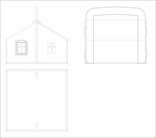 طرح برش لیزری خانه خط هنر - laser cut house line art ve - برای دستگاه CNC چوب و لیزر (سی ان سی)