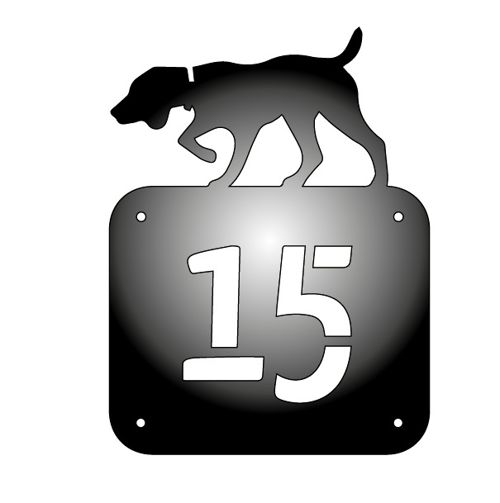 طرح پلاک خانه برش لیزری سگ - laser cut house number with dog - برای دستگاه CNC چوب و لیزر (سی ان سی)