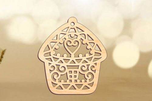 طرح برش لیزری خانه شکل تزئینات بابلس تزئینات کریسمس - laser cut house shaped ornament bauble christmas decorations ve - برای دستگاه CNC چوب و لیزر (سی ان سی)