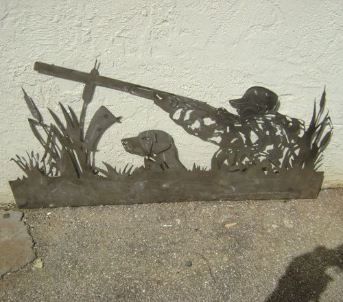 طرح برش لیزری شکارچی با سگ دیواری پانل - laser cut hunter with dog wall panel - برای دستگاه CNC چوب و لیزر (سی ان سی)