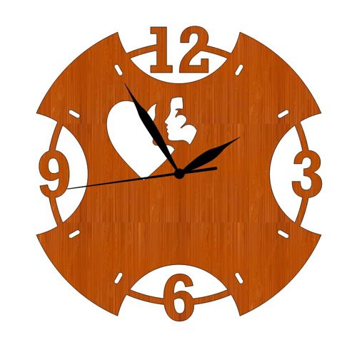 طرح laser-cut-international-womens-day-8-march-woman-face-heart-wooden-wall-clock-ve