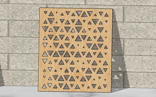 طرح پانل هندسی برش لیزری جلی مثلثی الگوی لیزری - laser cut jali triangle design panel geometric pattern - برای دستگاه CNC چوب و لیزر (سی ان سی)