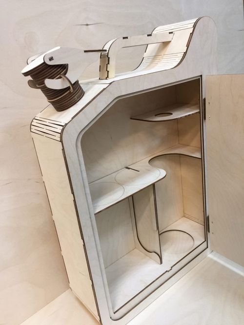طرح برش لیزری جری کان مینی بار میلی متر - laser cut jerry can mini bar 3mm ve - برای دستگاه CNC چوب و لیزر (سی ان سی)