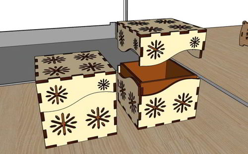 طرح قالب جعبه جواهرات برش لیزری طرح جعبه هدیه جعبه شکلات - laser cut jewelry box template gift box design chocolate box ve - برای دستگاه CNC چوب و لیزر (سی ان سی)
