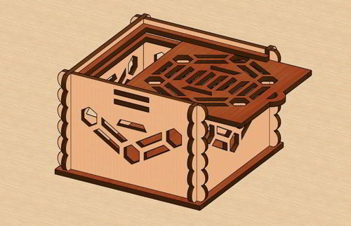طرح جعبه هدیه جواهرات برش لیزری با درب کشویی قاب - laser cut jewelry gift box with sliding lid ve - برای دستگاه CNC چوب و لیزر (سی ان سی)