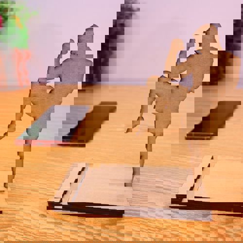 طرح پایه گوشی سلول کاراته برش لیزری تخته تخته mm - laser cut karate cell phone stand plywood 6mm - برای دستگاه CNC چوب و لیزر (سی ان سی)