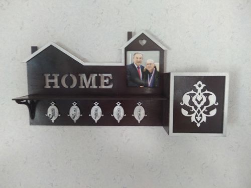 طرح جاکلیدی برش لیزری با قاب عکس قاب - laser cut key hanger with photo frame ve - برای دستگاه CNC چوب و لیزر (سی ان سی)