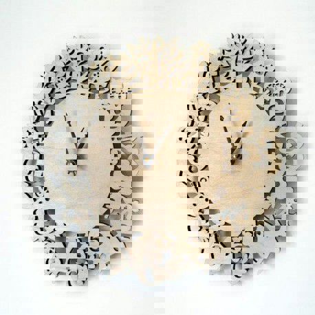 طرح ساعت دیواری اتاق کودک برش لیزری - laser cut kid room wall clock template ve - برای دستگاه CNC چوب و لیزر (سی ان سی)