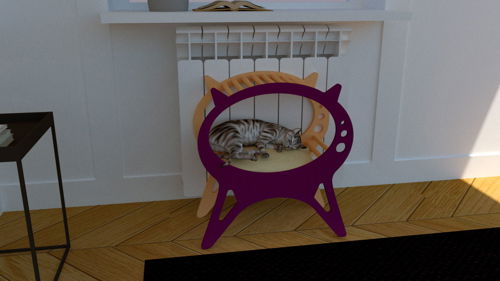 طرح برش لیزری بچه گربه خانه گربه تخت خواب گربه خانه حیوانات خانگی - laser cut kitten cat house cat bed pet house ve - برای دستگاه CNC چوب و لیزر (سی ان سی)