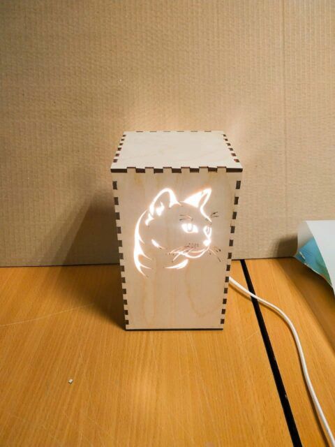 طرح چراغ خواب گربه گربه بچه گربه برش لیزری لامپ - laser cut kitty cat night light lamp ve - برای دستگاه CNC چوب و لیزر (سی ان سی)