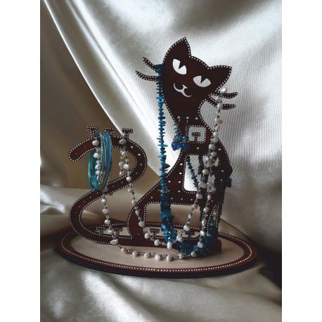 طرح پایه برش لیزری گربه بچه گربه برای جواهرات - laser cut kitty cat stand for jewelry ve - برای دستگاه CNC چوب و لیزر (سی ان سی)
