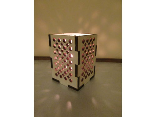 طرح جعبه لامپ برش لیزری 70 70 80 - laser cut lamp box 70x70x80 - برای دستگاه CNC چوب و لیزر (سی ان سی)