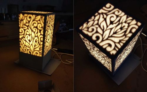 طرح چراغ برش لیزری شب نور - laser cut lamp night light ve - برای دستگاه CNC چوب و لیزر (سی ان سی)