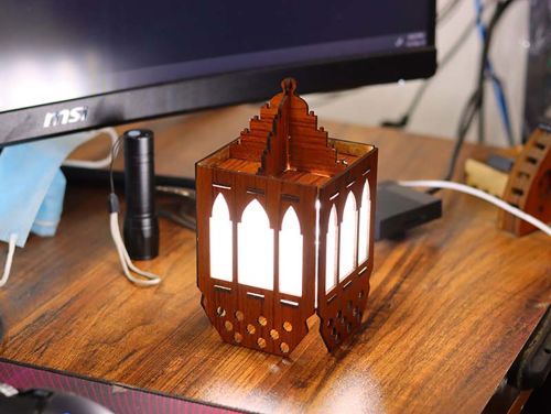 طرح چراغ برش لیزری فانوس رمضان چراغ چوبی چراغ LED چراغ رومیزی میلی‌متری - laser cut lamp ramadan lantern wooden lamp led table lamp 3mm ve - برای دستگاه CNC چوب و لیزر (سی ان سی)