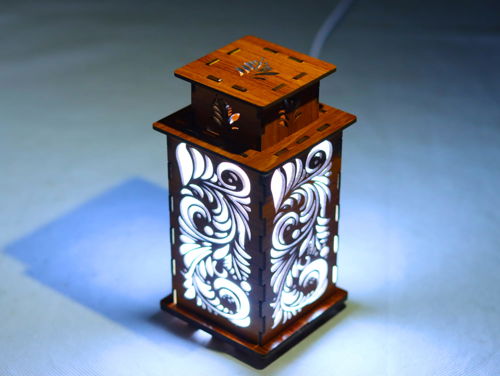 طرح فانوس برش لیزری شب نور - laser cut lantern night light ve - برای دستگاه CNC چوب و لیزر (سی ان سی)