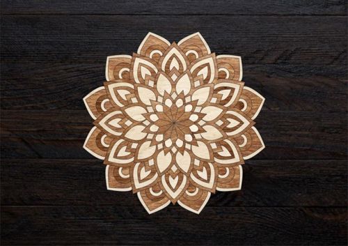 طرح ماندالا لایه برش لیزری - laser cut layered mandala ve - برای دستگاه CNC چوب و لیزر (سی ان سی)