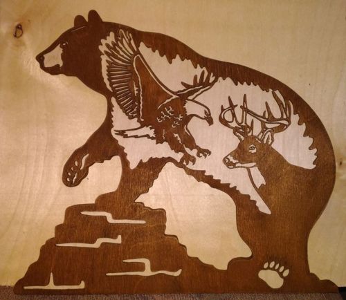 طرح برش لیزری برای خرس خرس - laser cut layout for bear - برای دستگاه CNC چوب و لیزر (سی ان سی)