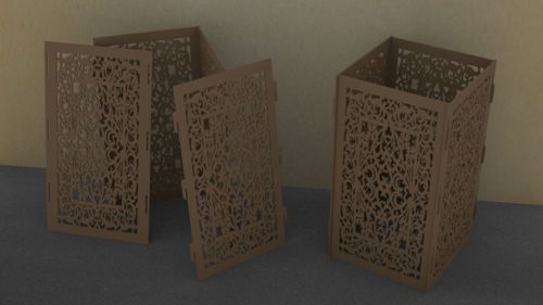 طرح برش لیزری برای چراغ رومیزی مکعبی - laser cut layout for cuboid table lamp ve - برای دستگاه CNC چوب و لیزر (سی ان سی)
