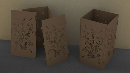 طرح وکتور گل برای جعبه چوبی برای برش - laser cut layout for cubo vazado ve - برای دستگاه CNC چوب و لیزر (سی ان سی)