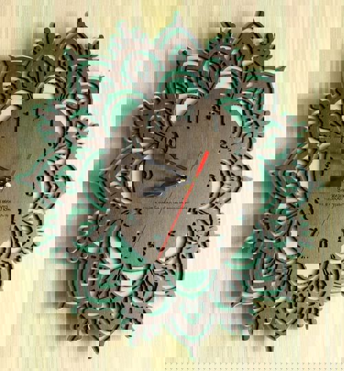 طرح برش لیزری ساعت لایه بندی - laser cut layout of layered clock ve - برای دستگاه CNC چوب و لیزر (سی ان سی)