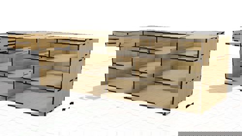 طرح قفسه طرح برش لیزری برای قفسه بندی با کشو - laser cut layout shelf for shelving with drawers ve - برای دستگاه CNC چوب و لیزر (سی ان سی)