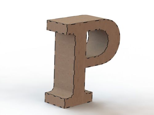 طرح برش لیزری حروف p 3D puzzle - laser cut letter p 3d puzzle ve - برای دستگاه CNC چوب و لیزر (سی ان سی)
