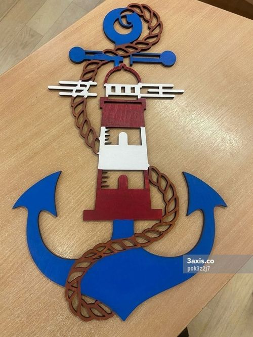 طرح برش لیزری فانوس دریایی دیوار تزئینی - laser cut lighthouse wall decor ve - برای دستگاه CNC چوب و لیزر (سی ان سی)