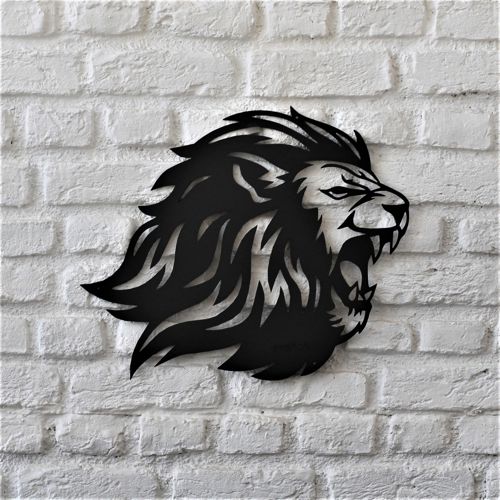 طرح برش لیزری شیر دیوار دکوراسیون لیزر - laser cut lion wall decor - برای دستگاه CNC چوب و لیزر (سی ان سی)