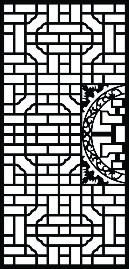 طرح برش لیزری اتاق نشیمن گل شبکه استنسیل جداکننده الگوی یکپارچه - laser cut living room floral lattice stencil separator seamless pattern - برای دستگاه CNC چوب و لیزر (سی ان سی)