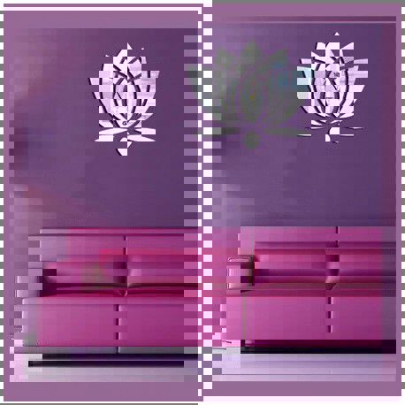 طرح ساعت دیواری گل نیلوفر آبی برش لیزری قالب - laser cut lotus flower wall clock template ve - برای دستگاه CNC چوب و لیزر (سی ان سی)