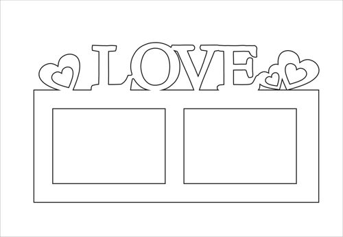 طرح برش لیزری عشق رامکا نا عکس - laser cut love ramka na 2 foto ve - برای دستگاه CNC چوب و لیزر (سی ان سی)
