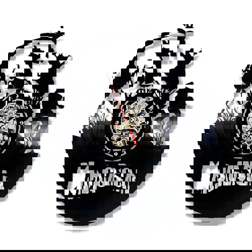 طرح ساعت دیواری طرح وینیل برش لیزری ماداگاسکار - laser cut madagascar theme vinyl record wall clock ve - برای دستگاه CNC چوب و لیزر (سی ان سی)