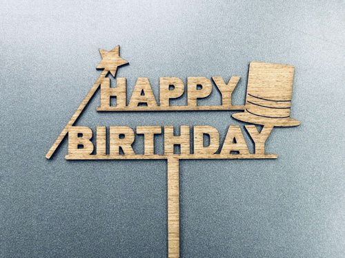 طرح برش لیزری کیک جادوگر روی کیک - laser cut magician cake topper ve - برای دستگاه CNC چوب و لیزر (سی ان سی)