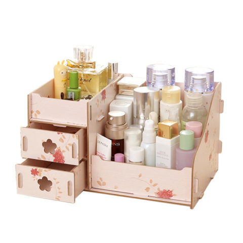 طرح جعبه کشو لوازم آرایش برش لیزری انبارداری - laser cut makeup organizer box drawer cosmetics storage - برای دستگاه CNC چوب و لیزر (سی ان سی)